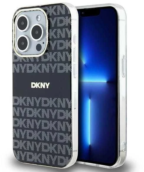 DKNY DKHCP15SHDLCEK Apple iPhone 15 14 13 6.1 inch juodos spalvos kietas dėklas IML Checkered Mono Pattern