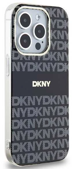 DKNY DKHCP15SHDLCEK Apple iPhone 15 14 13 6.1 inch juodos spalvos kietas dėklas IML Checkered Mono Pattern