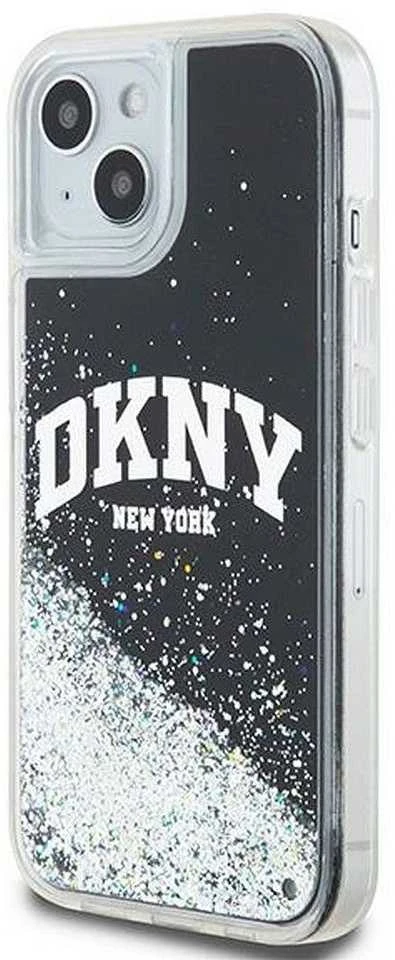Apple iPhone 13 / 14 / 15 DKNY dėklas Liquid Glitter Big Logo (DKHCP15SLBNAEK) juodos spalvos