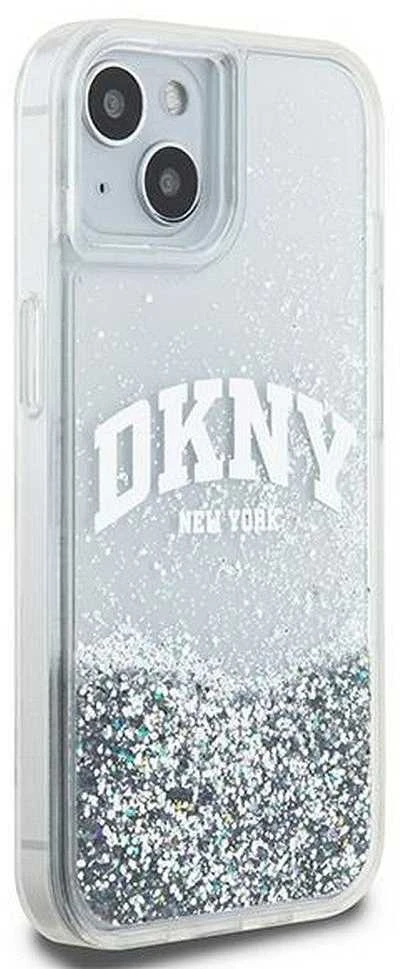 Apple iPhone 13 / 14 / 15 DKNY dėklas Liquid Glitter Big Logo (DKHCP15SLBNAET) baltos spalvos