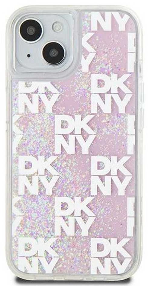 Apple iPhone 13 / 14 / 15 DKNY dėklas Liquid Glitter Multilogo (DKHCP15SLCPEPP) rožinės spalvos