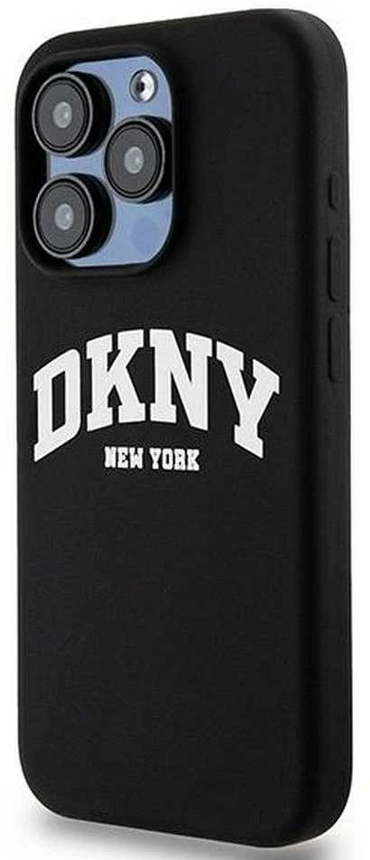 Apple iPhone 14 Plus / 15 Plus DKNY dėklas Liquid Silicone Baltas Printed Logo MagSafe (DKHMP15MSNYACH) juodos spalvos