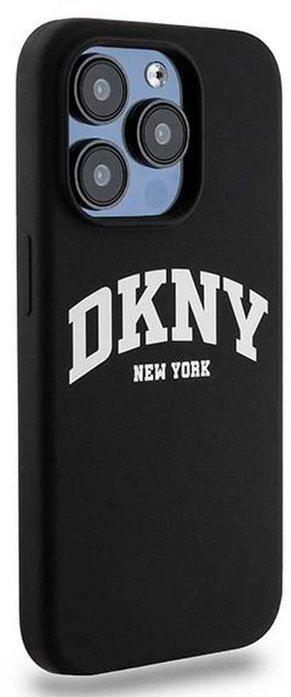 Apple iPhone 14 Plus / 15 Plus DKNY dėklas Liquid Silicone Baltas Printed Logo MagSafe (DKHMP15MSNYACH) juodos spalvos