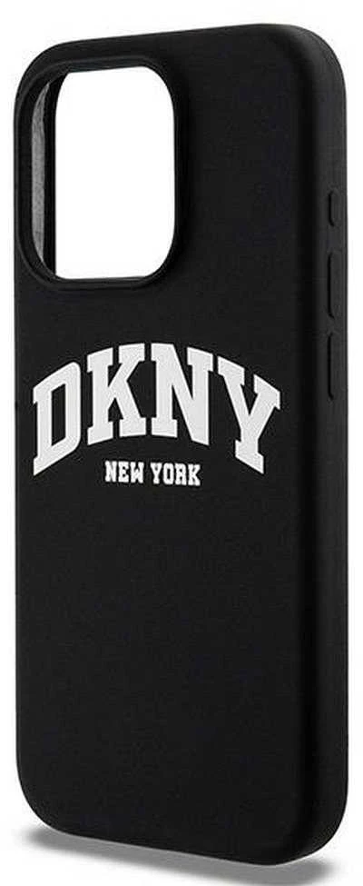 Apple iPhone 14 Plus / 15 Plus DKNY dėklas Liquid Silicone Baltas Printed Logo MagSafe (DKHMP15MSNYACH) juodos spalvos