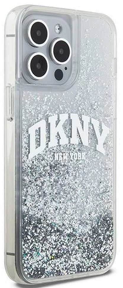 Apple iPhone 15 Pro DKNY dėklas Liquid Glitter Big Logo (DKHCP15LLBNAET) baltos spalvos