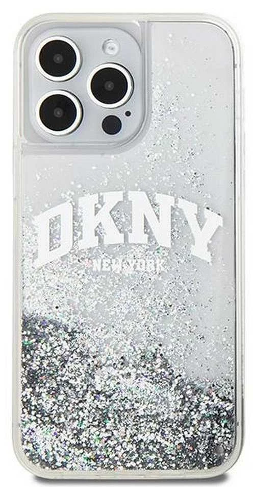 Apple iPhone 15 Pro DKNY dėklas Liquid Glitter Big Logo (DKHCP15LLBNAET) baltos spalvos