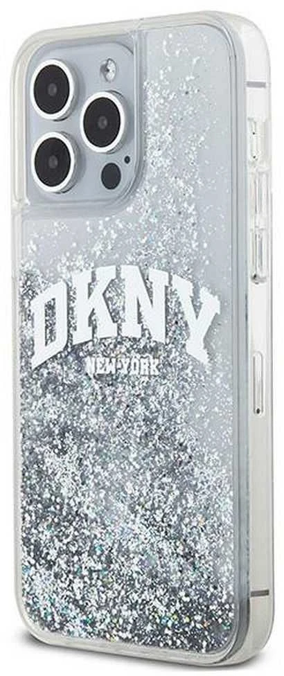 Apple iPhone 15 Pro DKNY dėklas Liquid Glitter Big Logo (DKHCP15LLBNAET) baltos spalvos