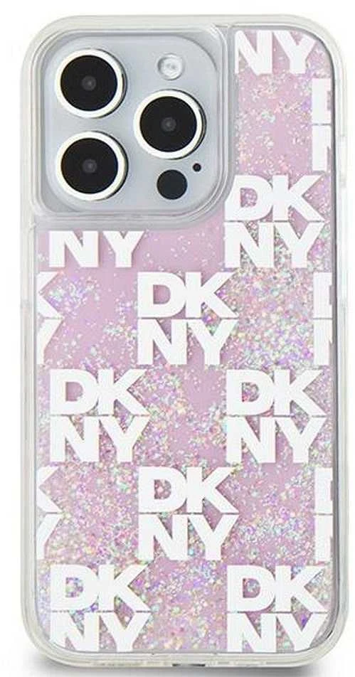 Apple iPhone 15 Pro DKNY dėklas Liquid Glitter Multilogo (DKHCP15LLCPEPP) rožinės spalvos