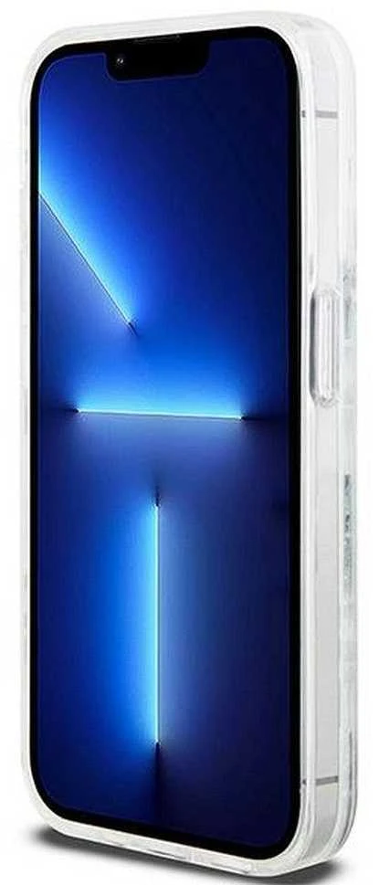 Apple iPhone 15 Pro DKNY dėklas Liquid Glitter Multilogo (DKHCP15LLCPEPT) baltos spalvos