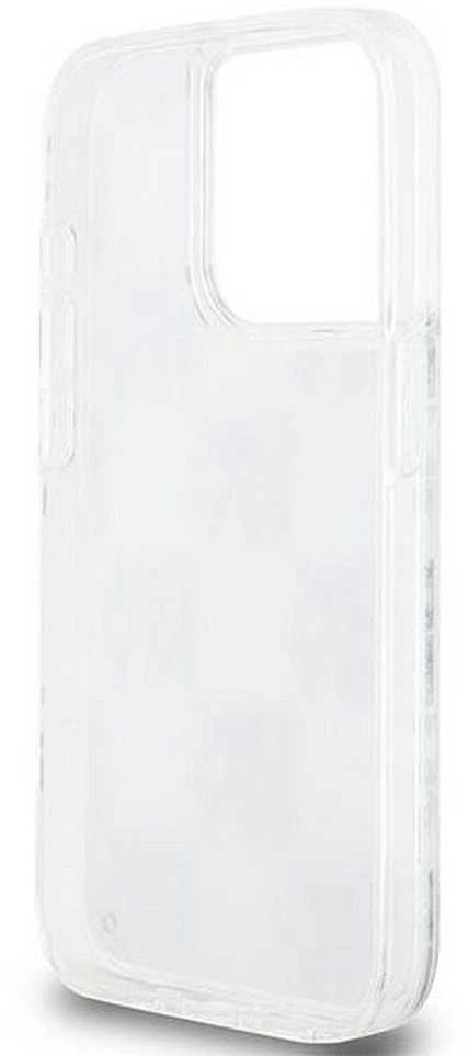 Apple iPhone 15 Pro DKNY dėklas Liquid Glitter Multilogo (DKHCP15LLCPEPT) baltos spalvos