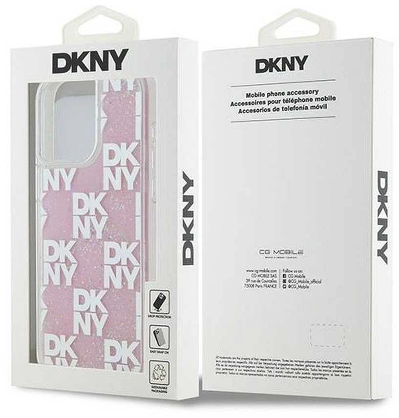 Apple iPhone 15 Pro Max DKNY dėklas Liquid Glitter Big Logo (DKHCP15XLCPEPP) rožinės spalvos