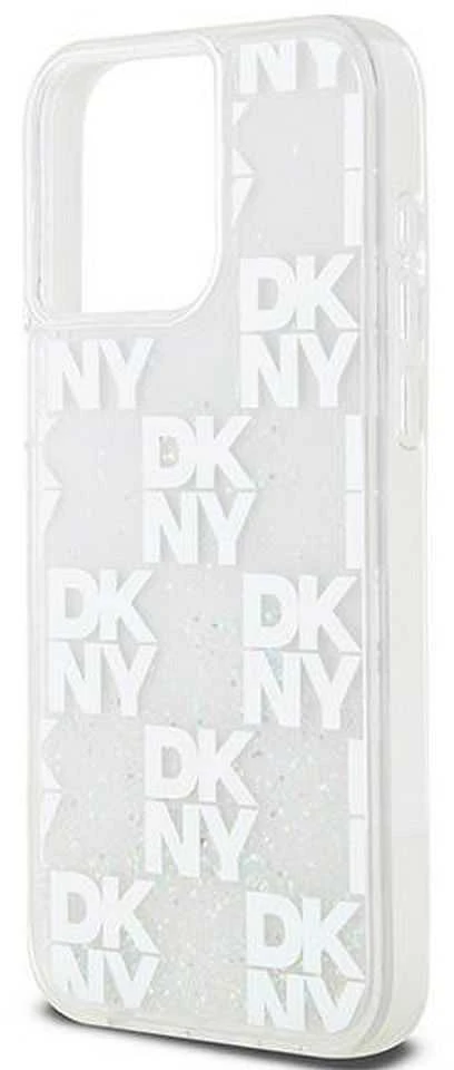 Apple iPhone 15 Pro Max DKNY dėklas Liquid Glitter Big Logo (DKHCP15XLCPEPT) baltos spalvos