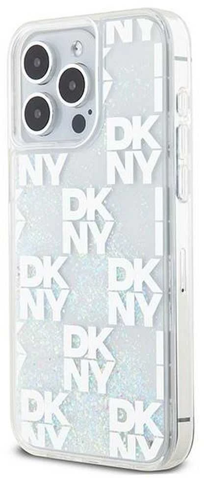 Apple iPhone 15 Pro Max DKNY dėklas Liquid Glitter Big Logo (DKHCP15XLCPEPT) baltos spalvos