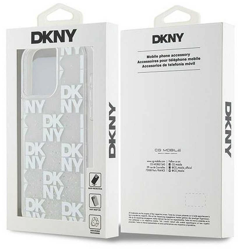 Apple iPhone 15 Pro Max DKNY dėklas Liquid Glitter Big Logo (DKHCP15XLCPEPT) baltos spalvos