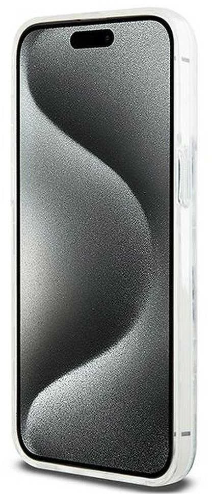 Apple iPhone 15 Pro Max DKNY dėklas Liquid Glitter Big Logo (DKHCP15XLCPEPT) baltos spalvos