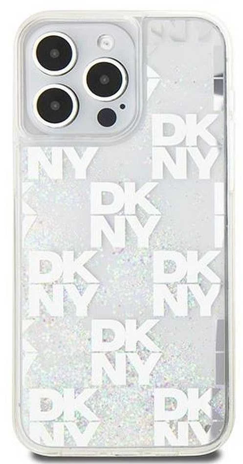 Apple iPhone 15 Pro Max DKNY dėklas Liquid Glitter Big Logo (DKHCP15XLCPEPT) baltos spalvos