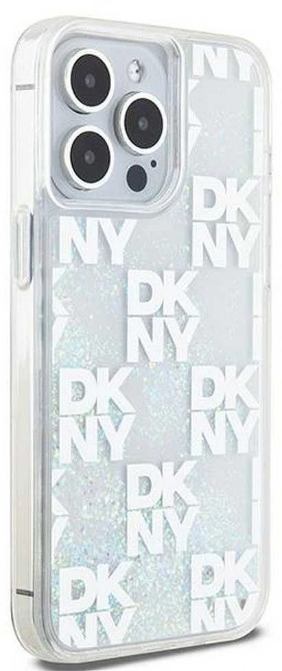 Apple iPhone 15 Pro Max DKNY dėklas Liquid Glitter Big Logo (DKHCP15XLCPEPT) baltos spalvos