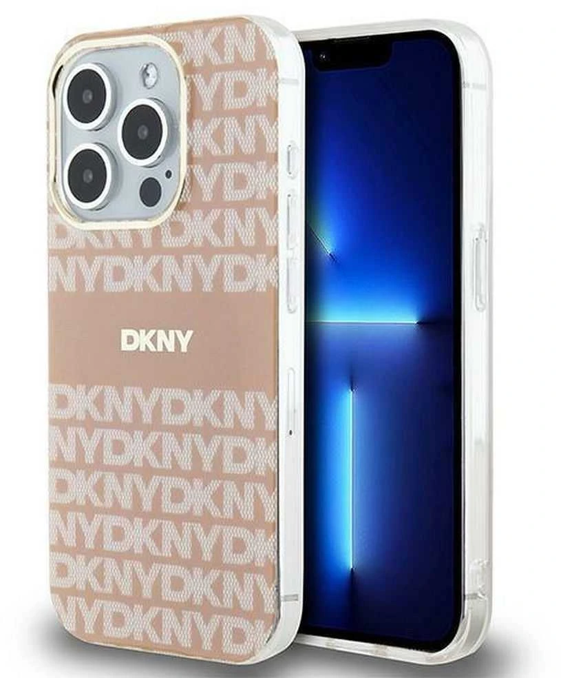 Apple iPhone 15 Pro Max DKNY dėklas IML Mono & Stripe MagSafe (DKHMP15XHRHSEP) rožinės spalvos