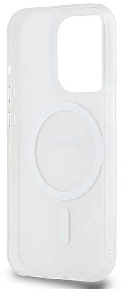 Apple iPhone 15 Pro Max DKNY dėklas IML Mono & Stripe MagSafe (DKHMP15XHRHSEP) rožinės spalvos