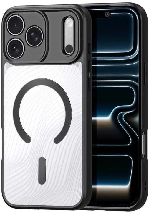 Dux Ducis AIMO Mag dėklas skirtas Apple iPhone 17 Pro Max suderinamas su MagSafe – juodos spalvos