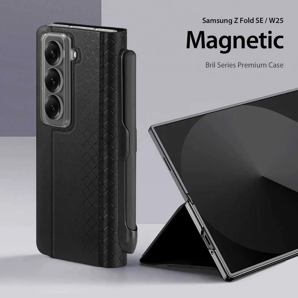 Dux Ducis dėklas BRIL with pen holder skirtas Samsung Galaxy Z Fold SE/W25 juodos spalvos