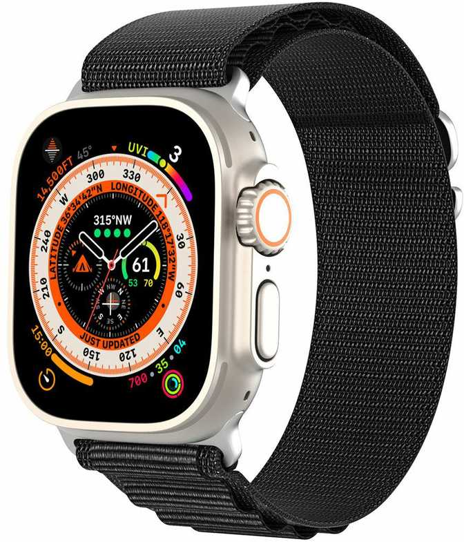 Sport Buckle apyrankė Apple Watch 9/8/7/6/SE/5/4/3/2/1 (41, 40, 38 mm) Dux Ducis Strap GS Version - juodos spalvos