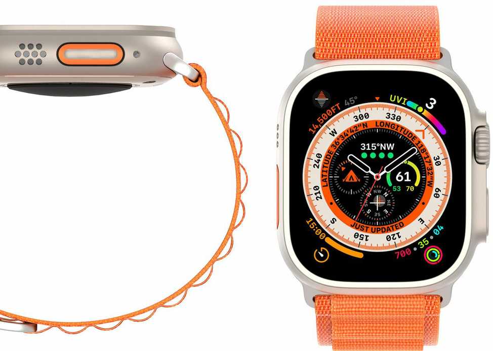 Sport apyrankė buckle for Apple Watch Ultra / 9 / 8 / 7 / 6 / SE / 5 / 4 / 3 / 2 / 1 (42, 44, 45, 49 mm) Dux Ducis Apyrankė GS Version - oranžinės spalvos