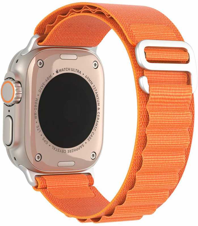 Sport apyrankė buckle for Apple Watch Ultra / 9 / 8 / 7 / 6 / SE / 5 / 4 / 3 / 2 / 1 (42, 44, 45, 49 mm) Dux Ducis Apyrankė GS Version - oranžinės spalvos