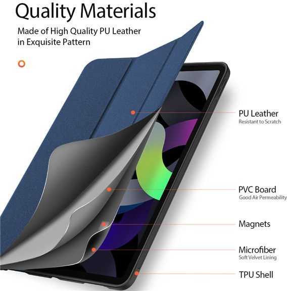 Dėklas Dux Ducis Domo Apple iPad Air 4/5/6/7/M4 2020/2022/2024/2025/2026 10.9/11 juodas