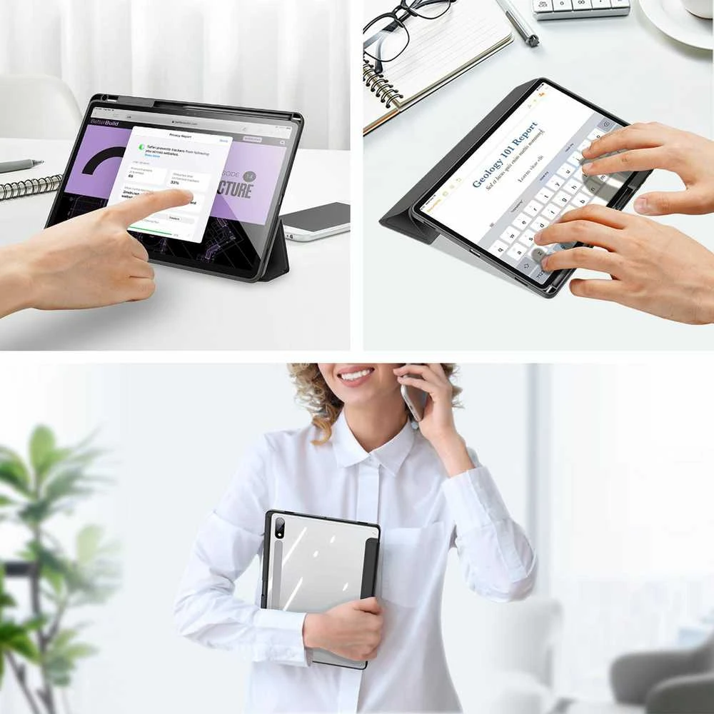 Dėklas Dux Ducis Toby Samsung X810/X816 Tab S9 Plus/X610/X616 Tab S9 FE Plus juodas