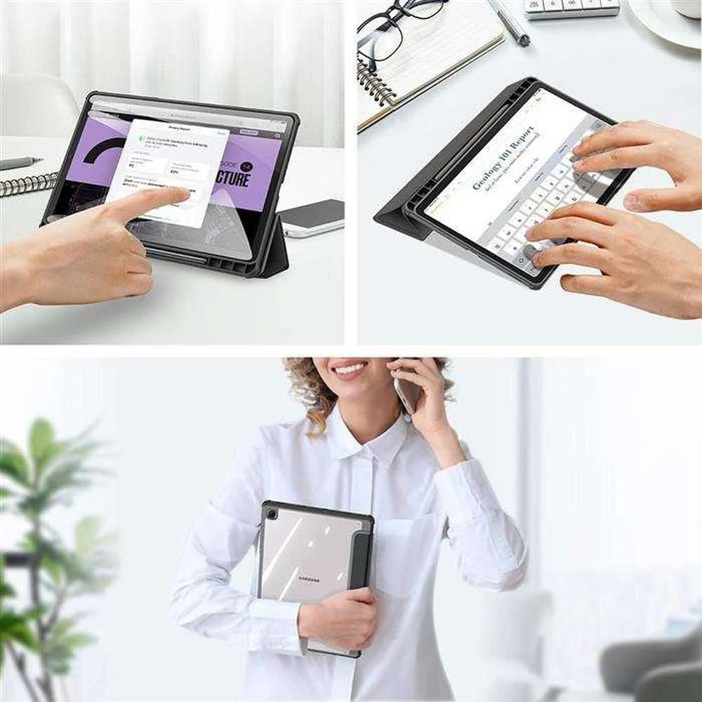 Dėklas Dux Ducis Toby Samsung P610/P615/P613/P619/P620/P625 Tab S6 Lite 10.4 juodas