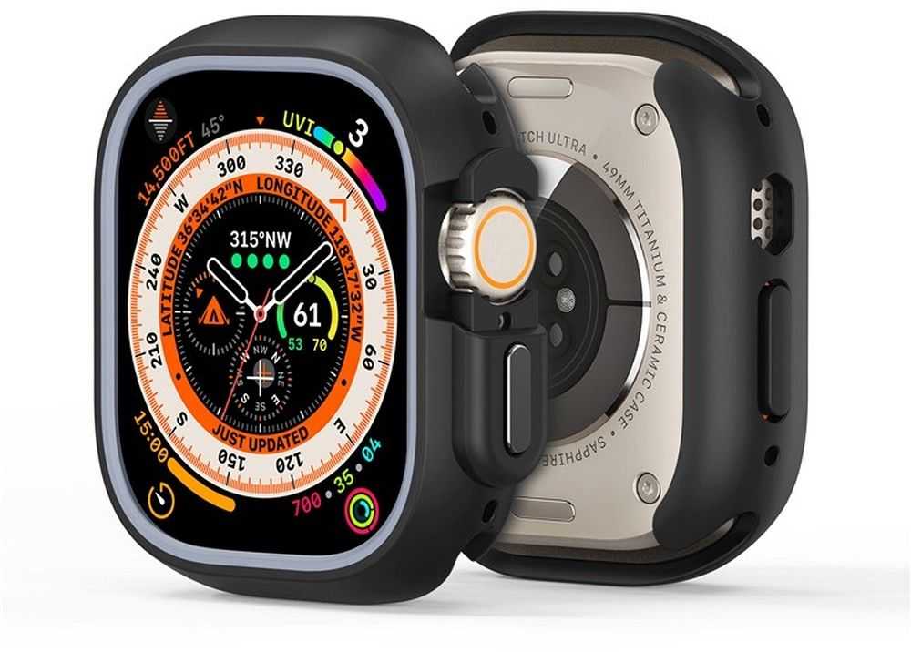 Dux Ducis dėklas BAMO Apple Watch Ultra / Ultra 2 49 mm vidurnakčio pilkoms