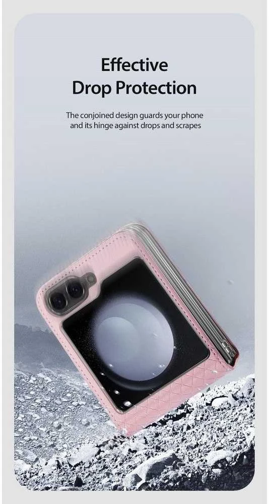 Dėklas Dux Ducis Bril Samsung F741 Z Flip6/F761 Z Flip7 FE rožinis