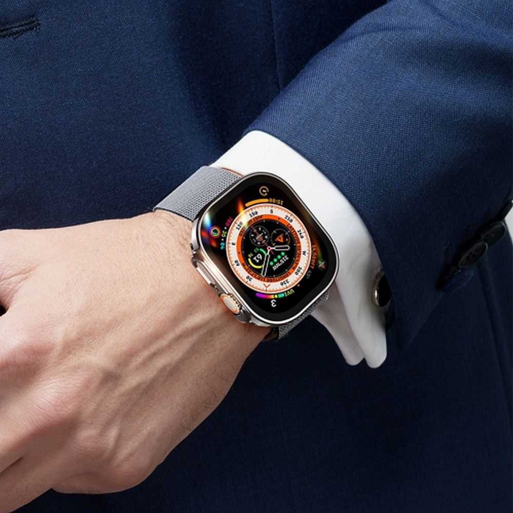 LCD apsauginis stikliukas/dėklas Dux Ducis Hamo Apple Watch Ultra 49mm sidabrinis