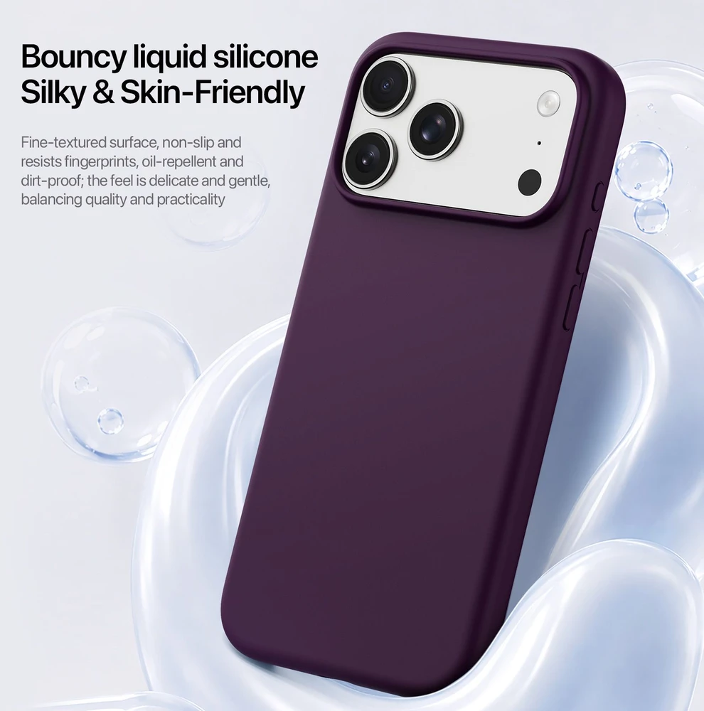 Dėklas DUX DUCIS case PIEL LIQUID SILICONE compatible with MagSafe for iPhone 18 Pro Max/17 Pro max burgundy