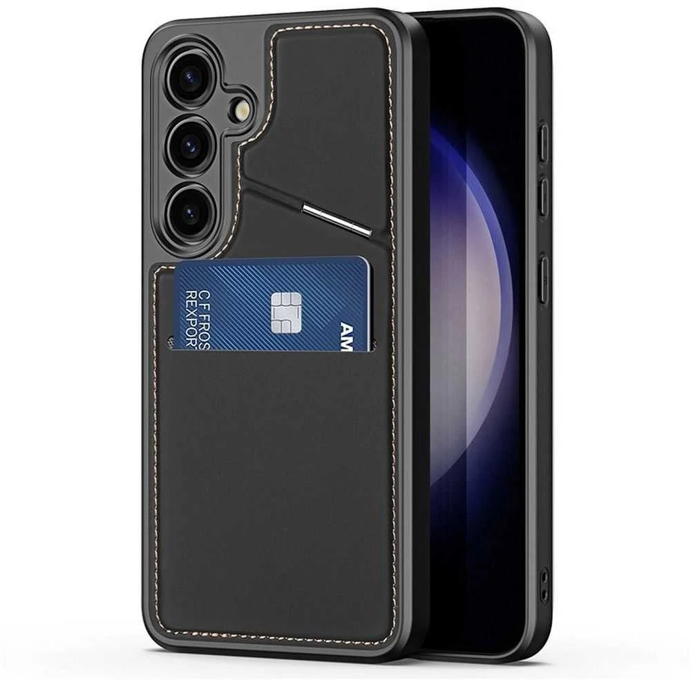 Dux Ducis dėklas RAFI II MAG su stoveliu suderinamas su MagSafe skirtas Samsung Galaxy S24 juodos spalvos