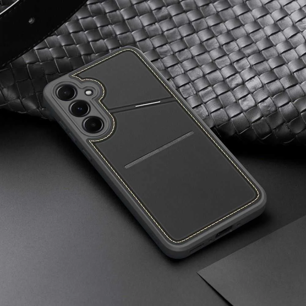 Dux Ducis dėklas RAFI II MAG su stoveliu suderinamas su MagSafe skirtas Samsung Galaxy A35 juodos spalvos