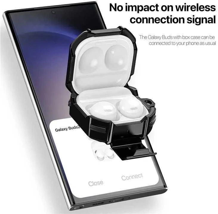 Dux Ducis SECG Samsung Galaxy Buds Live / Buds Pro / Buds 2 / Buds 2 Pro - dėklas telefonui juodos spalvos
