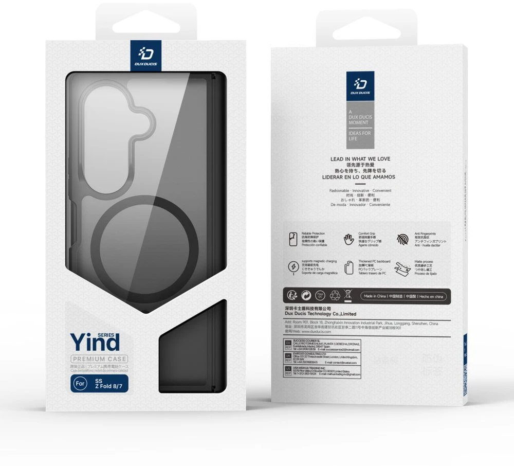 Dux Ducis Yind dėklas Samsung Galaxy Z Fold 8 / Z Fold 7 – juodos spalvos