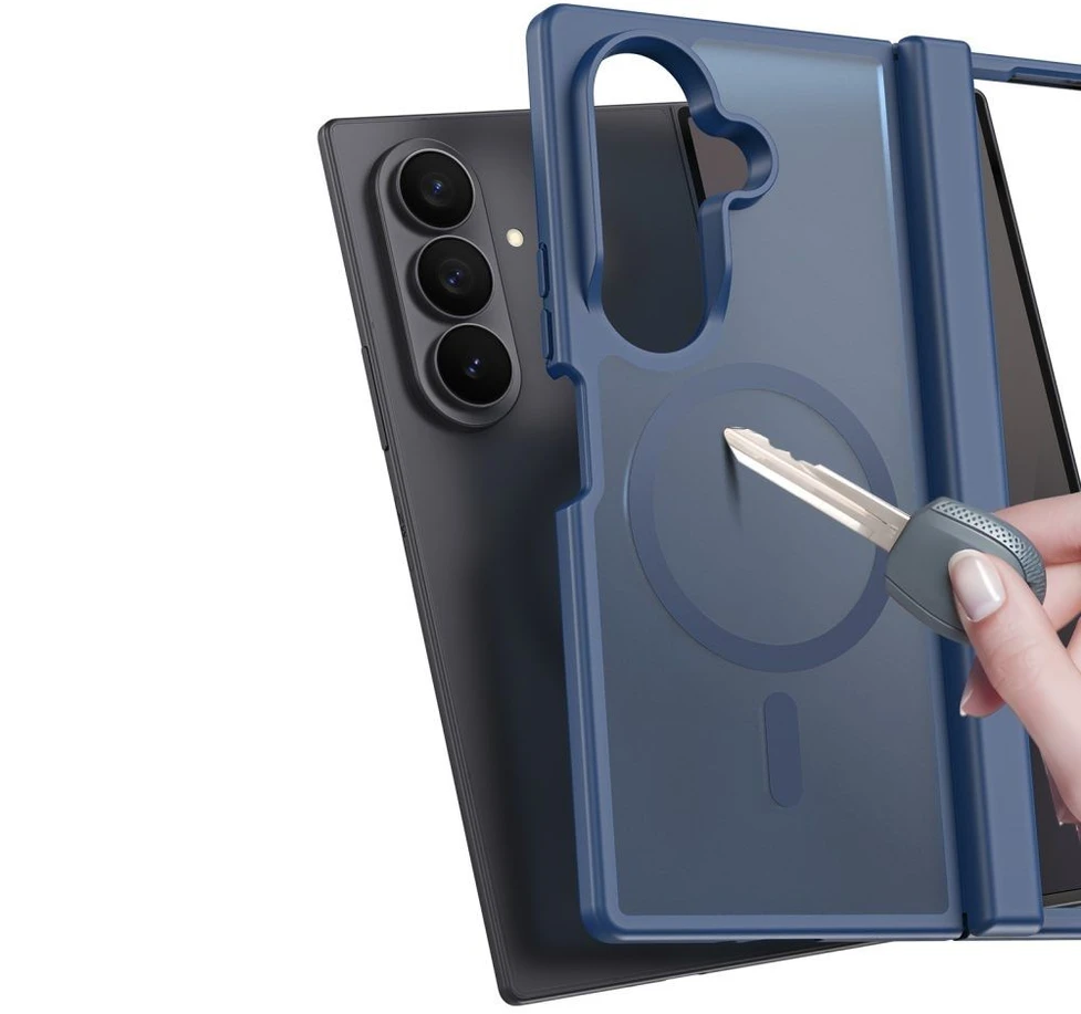DUX DUCIS YIND dėklas, suderinamas su „MagSafe“, skirtas SAMSUNG Z Fold 8 Ultra, tamsiai mėlynas
