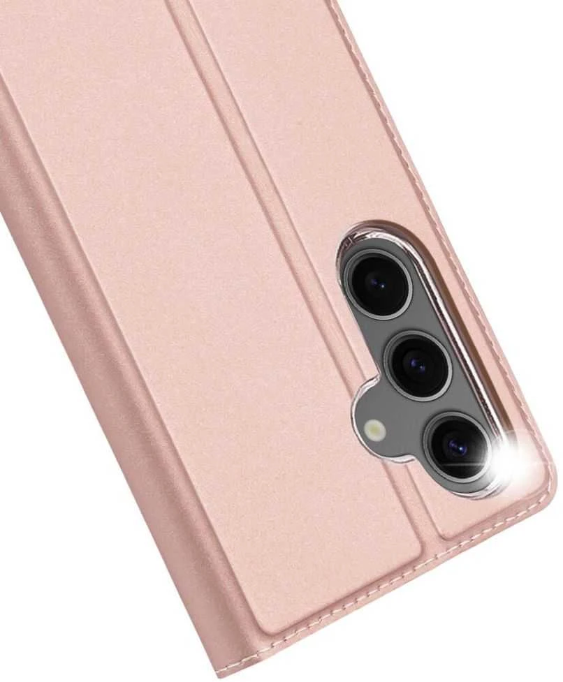 Dux Ducis atverčiamas dėklas SKIN PRO skirtas Samsung Galaxy S24 FE rožinės spalvos