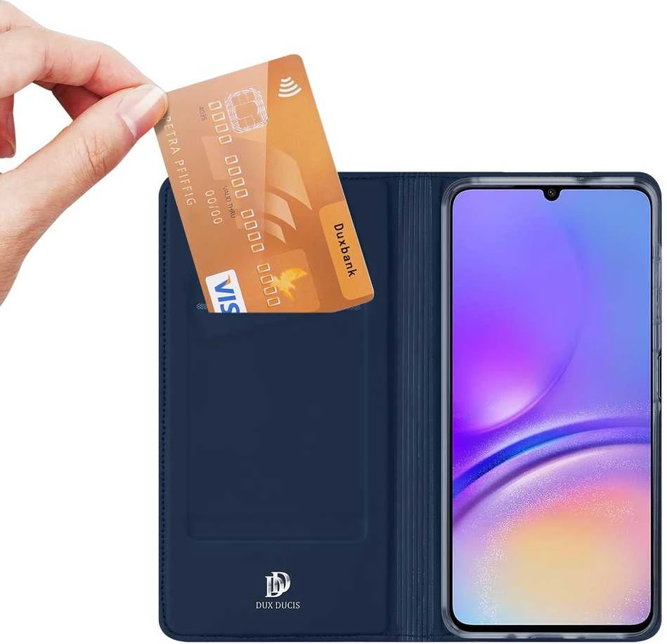 DUX DUCIS wallet dėklas SKIN PRO skirtas Samsung Galaxy A06 5G mėlynos spalvos