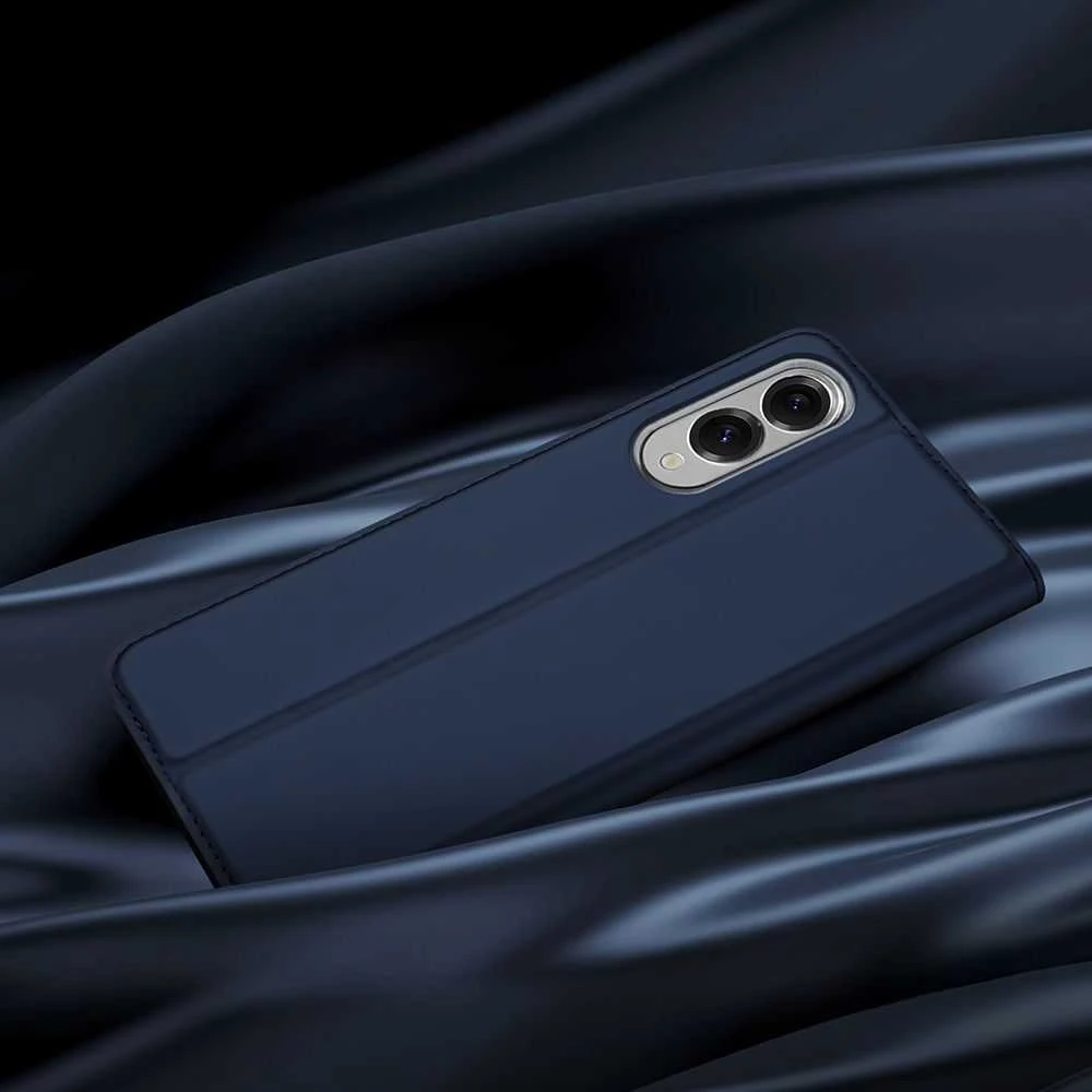 DUX DUCIS wallet dėklas SKIN PRO skirtas Samsung Galaxy S25 Edge mėlynas