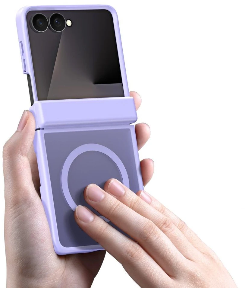 DUX DUCIS YIND dėklas, suderinamas su „MagSafe“, skirtas SAMSUNG Z Flip 8, šviesiai violetinis