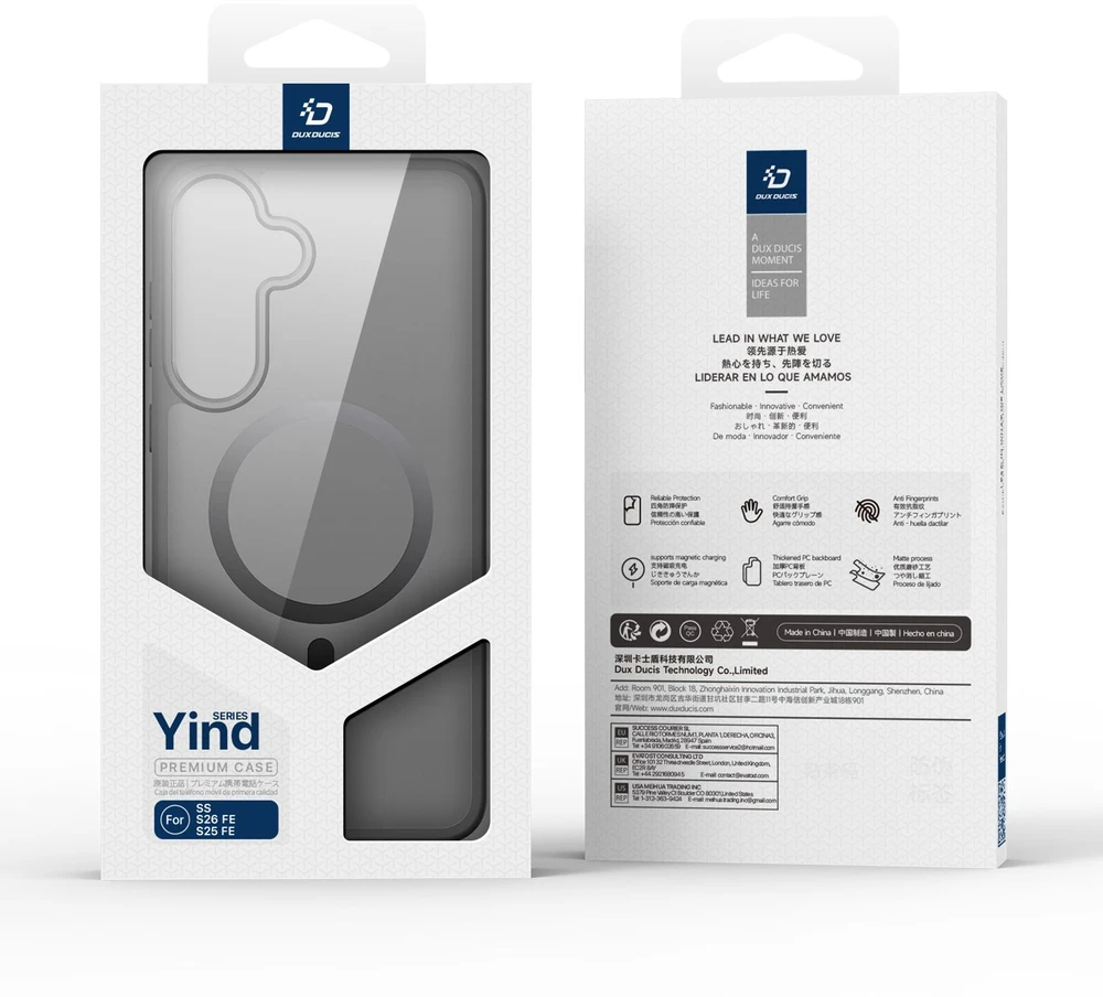 DUX DUCIS YIND dėklas, suderinamas su „MagSafe“, skirtas SAMSUNG S26 FE, juodas
