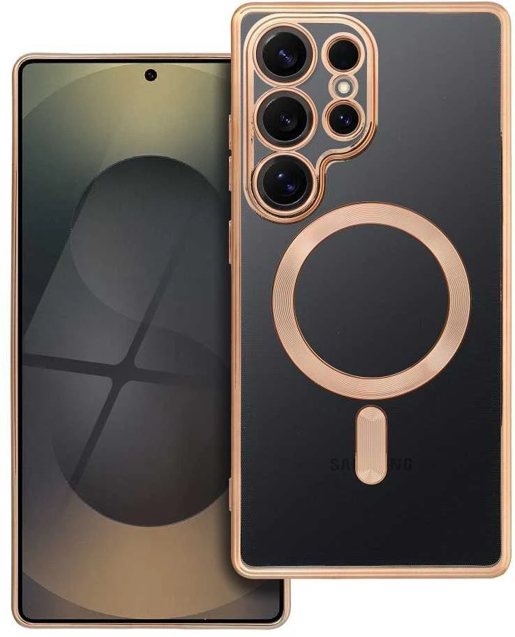 Oem ELECTRO MAG COVER dėklas suderinamas su MagSafe skirtas Samsung Galaxy S25 Ultra aukso spalvos