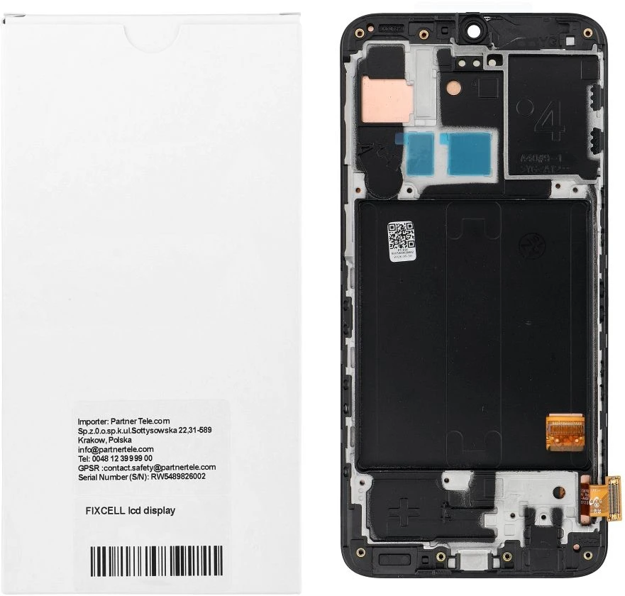 Uts Group FIXCELL LCD ekranas SAMSUNG A40 AMOLED su rėmeliu (atnaujintas)