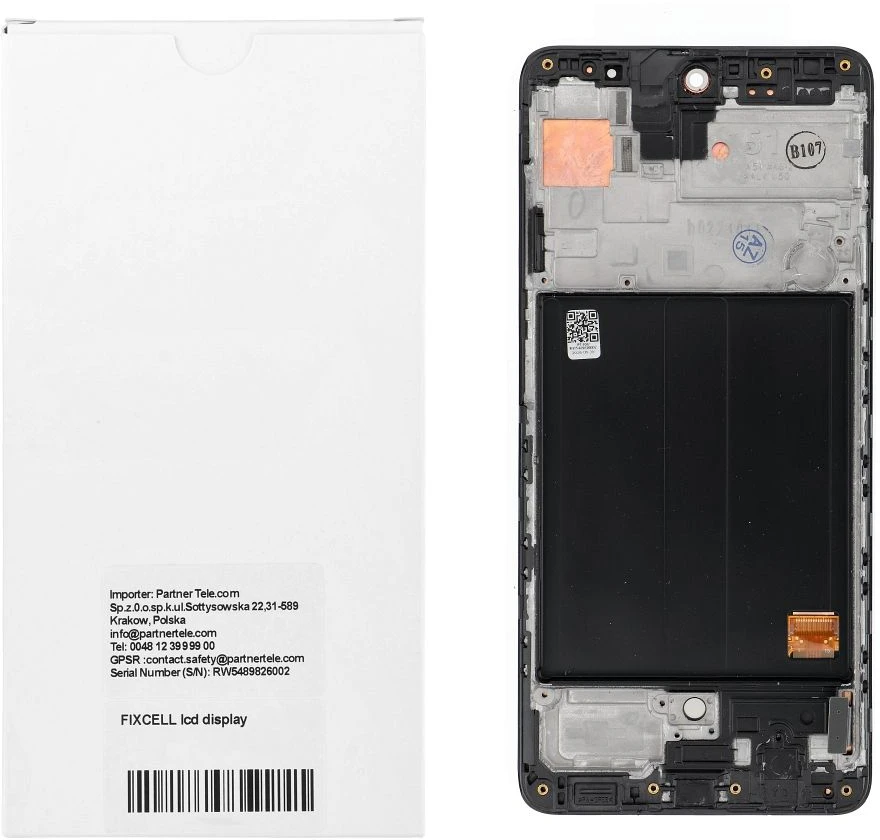 Zila FIXCELL LCD ekranas SAMSUNG A51 4G AMOLED su rėmeliu (atnaujintas)