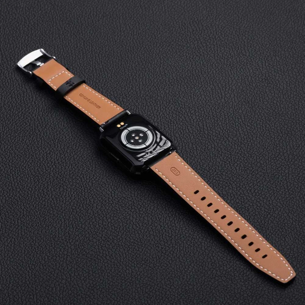 Forcell „Apple Watch“ dirželis AAD90 F-Design FA20 skylučių dirbtinės odos 38/40/41 mm, juodas