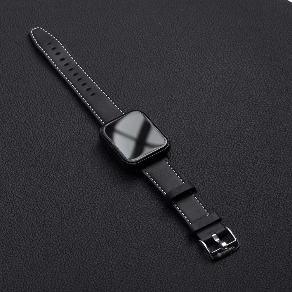 Forcell „Apple Watch“ dirželis AAD90 F-Design FA20 skylučių dirbtinės odos 38/40/41 mm, juodas